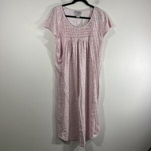 Anthony Richards Pale Pink Paisley Muumuu Nightgown House Dress Women's 1X